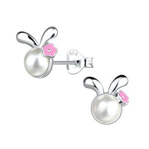 Silver Bunny Stud Earrings